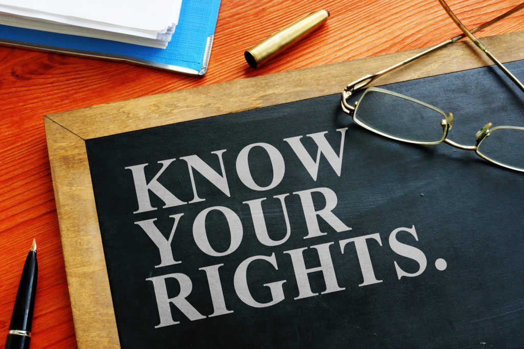 Types of Wrongful Termination - Know your rights sign.