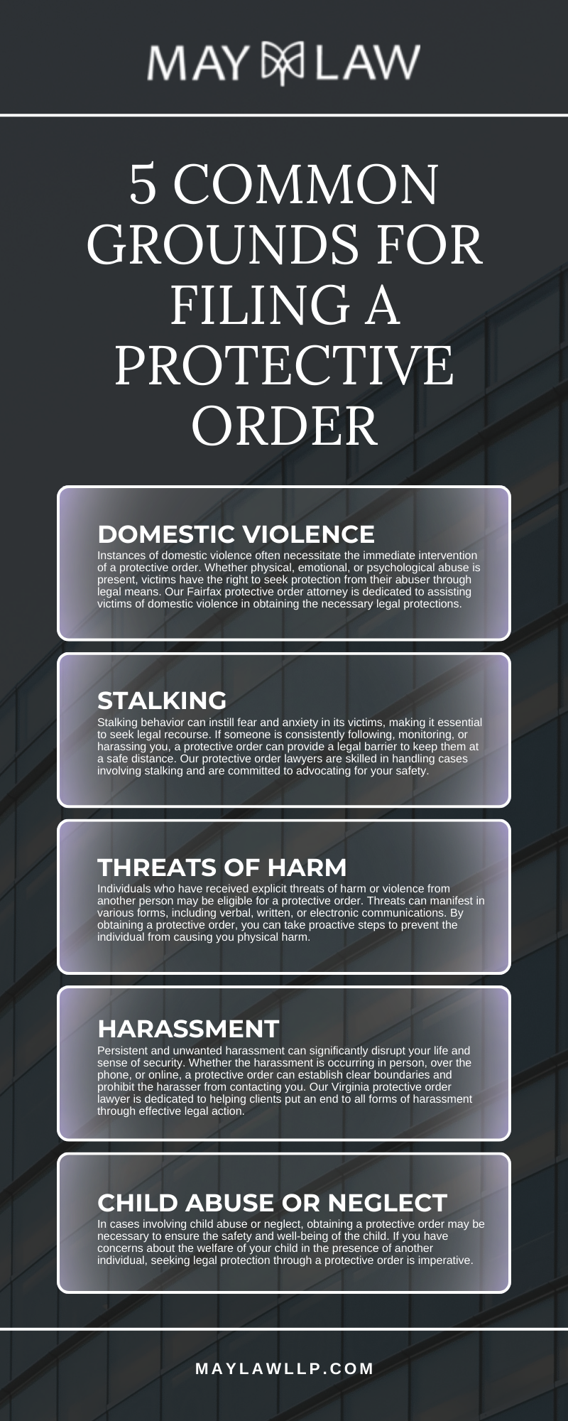 5 Common Grounds For Filing A Protective Order Infographic